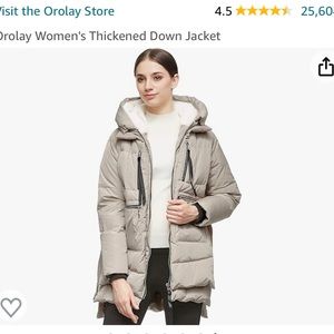 Orolay Thickened Down Jacket Winter Ski Snow Coat Beige Color